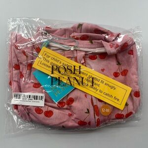 Posh Peanut Girl’s Convertible Footie Romper in Very Cherry, Size 12-18 Months